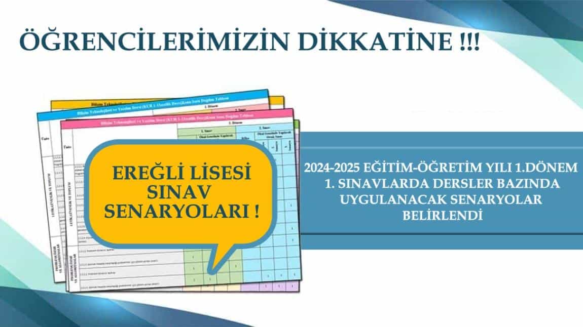 SINAVLARDA UYGULANACAK SENARYOLAR BELİRLENDİ !!!